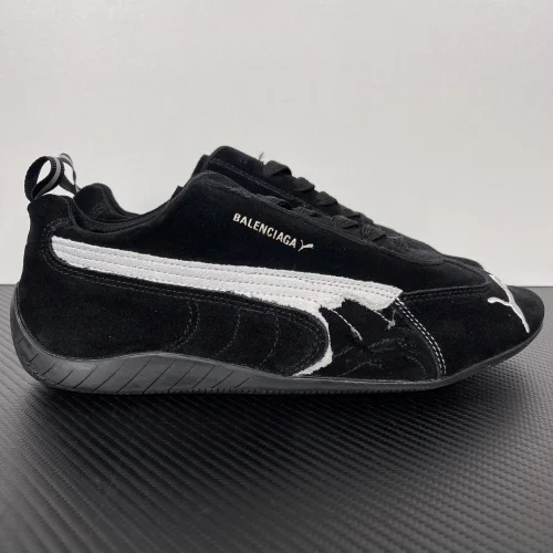 Balenciaga x Puma Speedcat Suede 'Distressed Black White'  黑白