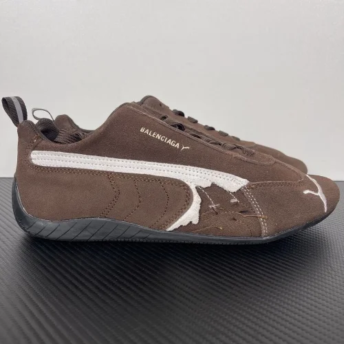 Balenciaga x Puma Speedcat Suede 'Distressed Brown White' 棕白